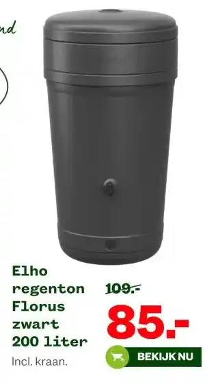 Welkoop Elho regenton Florus zwart aanbieding