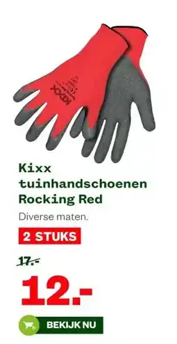 Welkoop Kixx tuinhandschoenen Rocking Red aanbieding