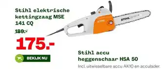 Welkoop Stihl elektrische kettingzaag MSE aanbieding