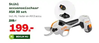 Welkoop Stihl accusnoeischaar ASA 20 set aanbieding
