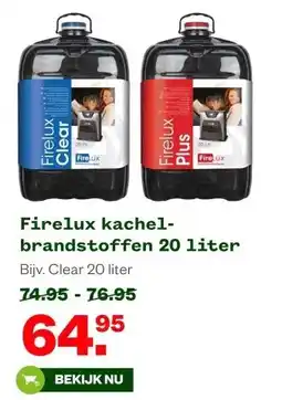 Welkoop Firelux kachel- brandstoffen 20 liter aanbieding
