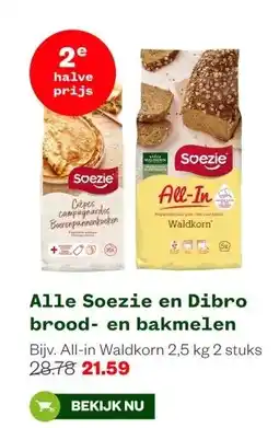 Welkoop Alle Soezie en Dibro brood- en bakmelen aanbieding