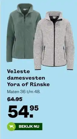 Welkoop Veleste damesvesten Yora of Rinske aanbieding