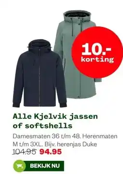 Welkoop Alle Kjelvik jassen of softshells aanbieding