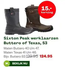 Welkoop Sixton Peak werklaarzen Buttero of Texas, S3 aanbieding