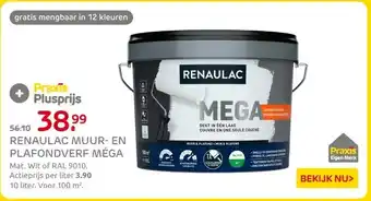 Praxis RENAULAC MUUR- EN PLAFONDVERF MÉGA aanbieding