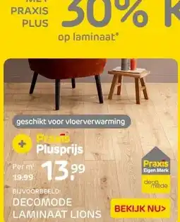 Praxis BIJVOORBEELD: DECOMODE LAMINAAT LIONS aanbieding