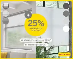 Praxis jaloezieën en plisségordijnen aanbieding