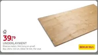 Praxis UNDERLAYMENT aanbieding