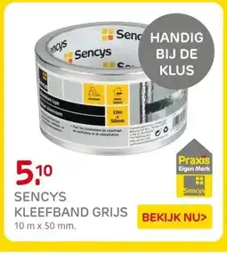 Praxis SENCYS KLEEFBAND GRIJS aanbieding