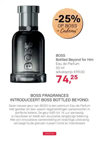 Pour Vous BOSS Bottled Beyond for Him aanbieding