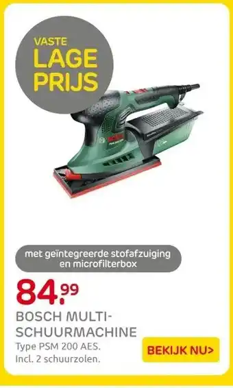 Praxis BOSCH MULTI- SCHUURMACHINE aanbieding