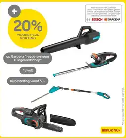 Praxis Gardena 1-accu-systeem tuingereedschap aanbieding