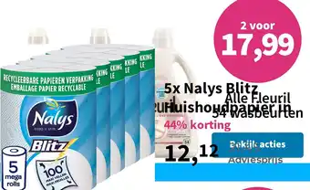 Plein.nl 5x Nalys Blitz Huishoudpapier in aanbieding