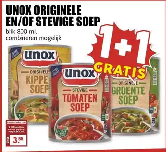 MCD Supermarkt UNOX ORIGINELE EN/OF STEVIGE SOEP aanbieding