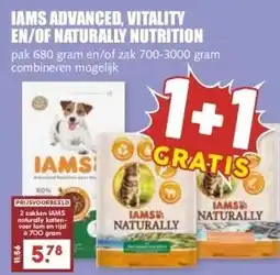 MCD Supermarkt IAMS ADVANCED, VITALITY EN/OF NATURALLY NUTRITION aanbieding