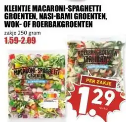 MCD Supermarkt KLEINTJE MACARONI-SPAGHETTI GROENTEN, NASI-BAMI GROENTEN, WOK-OF ROERBAKGROENTEN aanbieding