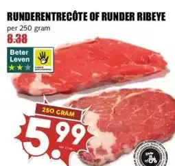MCD Supermarkt RUNDERENTRECÔTE OF RUNDER RIBEYE aanbieding