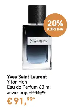 Mooi parfumerie Yves Saint Laurent Y for Men Eau de Parfum 60 ml aanbieding