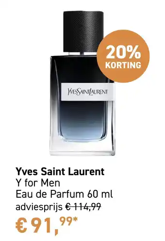 Mooi parfumerie Yves Saint Laurent Y for Men Eau de Parfum 60 ml aanbieding
