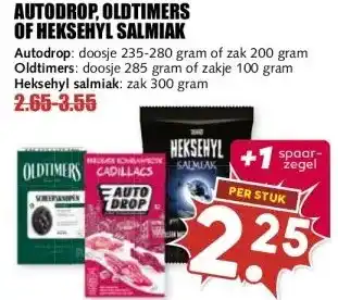 MCD Supermarkt AUTODROP. OLDTIMERS OF HEKSEHYL SALMIAK aanbieding