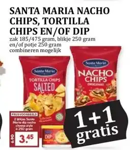 MCD Supermarkt SANTA MARIA NACHO CHIPS, TORTILLA CHIPS EN/OF DIP aanbieding