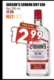 MCD Supermarkt GIBSON'S LONDON DRY GIN aanbieding