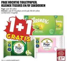 MCD Supermarkt PAGE VOCHTIG TOILETPAPIER, KLEENEX TISSUES EN/OF ZAKDOEKEN aanbieding