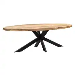 Leen Bakker Eetkamertafel Trevor ovaal - bruin/zwart - 200x100 cm aanbieding