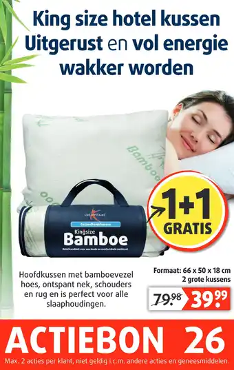 Lucovitaal King size Bamboe kussen aanbieding