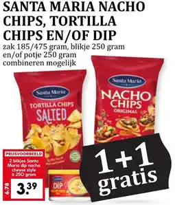 Coop Santa maria nacho chips, tortilla chips en of dip aanbieding