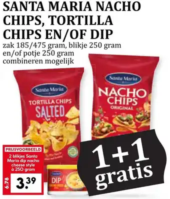 Coop Santa maria nacho chips, tortilla chips en of dip aanbieding