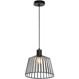 Leen Bakker Hanglamp Fynn zwart metaal E27 150xØ30 cm aanbieding