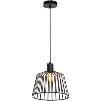 Leen Bakker Hanglamp Fynn zwart metaal E27 150xØ30 cm aanbieding
