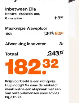 Kwantum Inbetween Ella, Maakwijze Waveplooi, Afwerking loodveter aanbieding