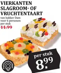 Coop Vierkanten slagroom of vruchtentaart aanbieding