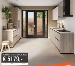 Keukendepot RENO Eiken Bergamo / LINCOLN Zand aanbieding