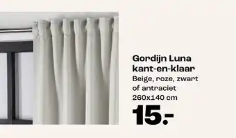 Kwantum Gordijn Luna kant en klaar aanbieding