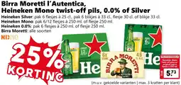 Coop Birra Moretti l'Autentica, Heineken Mono twist-off pils, 0.0 of Silver aanbieding