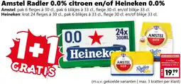Coop Amstel Radler 0.0 citroen en of Heineken 0.0 aanbieding
