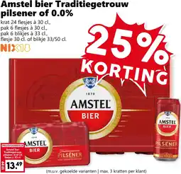 Coop Amstel bier Traditiegetrouw pilsener of 0.0 aanbieding