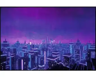 Hornbach SOLEVITO Vloerkleed Gaming Neon City 100x150 cm aanbieding