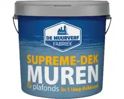 Hornbach DE MUURVERFFABRIEK Supreme-dek muurverf wit 10 l aanbieding