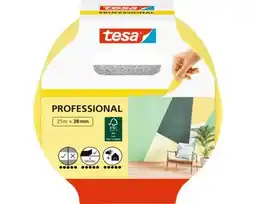 Hornbach TESA Professional Indoor schilderstape geel 25 m x 38 mm aanbieding