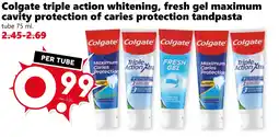 CoopCompact Colgate triple action whitening, fresh gel maximum cavity protection of caries protection tandpasta aanbieding