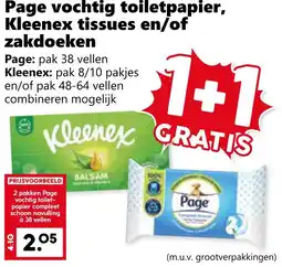 CoopCompact Page vochtig toiletpapier, Kleenex tissues en/of zakdoeken aanbieding