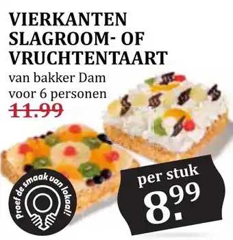 CoopCompact VIERKANTEN SLAGROOM-OF VRUCHTENTAART aanbieding