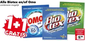 Coop Alle Biotex en of Omo aanbieding