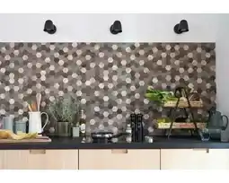 Hornbach D-C-FIX Plaktegel PVC zelfklevend Premium hexagons bruin/grijs 30,4x30,4 cm 1 stuk aanbieding