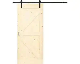Hornbach BARNDOOR Brits vintage onbehandeld compleet met basic rail en grepen 95x215 cm aanbieding